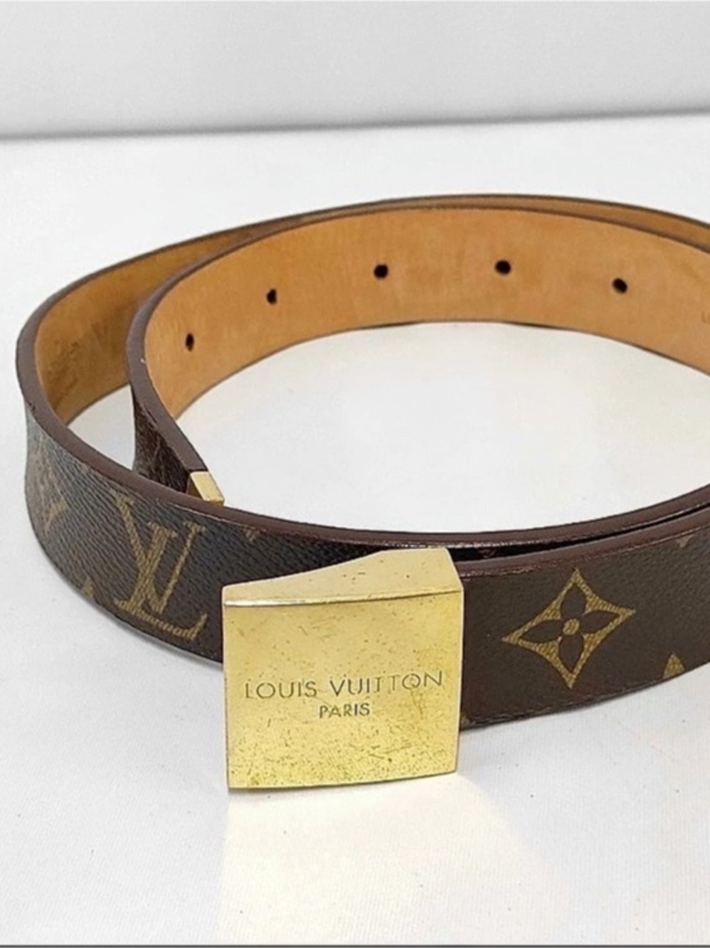 Louis Vuitton Monogram Leather Belt in Brown 80/32